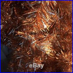 Vintage 8' Narrow Christmas Tree Rare Copper And Silver Colour MCM