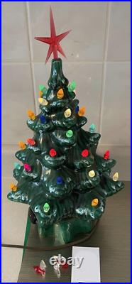 Vintage 80s Light Up Ceramic Christmas Tree with'spare bulbs