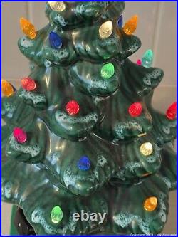 Vintage 80s Light Up Ceramic Christmas Tree with'spare bulbs
