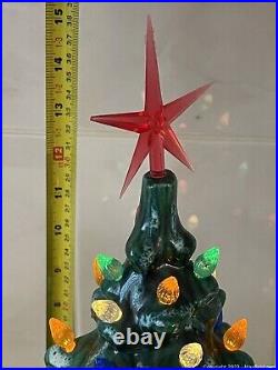 Vintage 80s Light Up Ceramic Christmas Tree with'spare bulbs