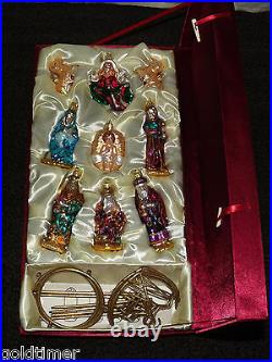 Vintage 9 Christmas Tree Ornaments Mint In Box