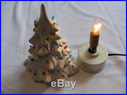 Vintage 9 White Ceramic Light Up Christmas Tree WORKS! Missing 4 pegs