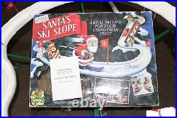 Vintage 90s 1992 Mr Christmas Santas Ski Slope Moving Ski Lift for Tree Complete