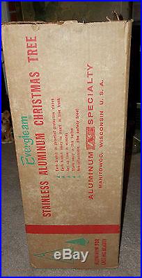 Vintage 94 Branch 6 Ft Evergleam Aluminum Christmas Tree in Box With Stand