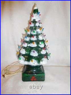 Vintage 97 Lights Up Ceramic mold Christmas Tree -RARE leviton switch over 17