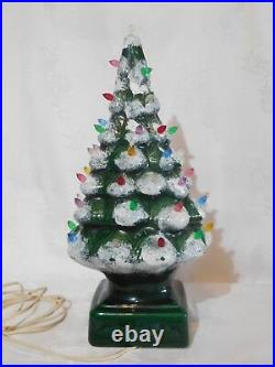 Vintage 97 Lights Up Ceramic mold Christmas Tree -RARE leviton switch over 17