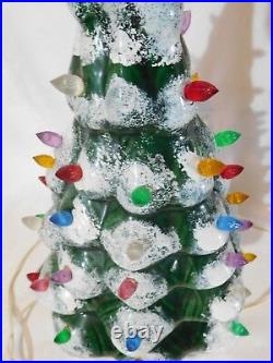Vintage 97 Lights Up Ceramic mold Christmas Tree -RARE leviton switch over 17