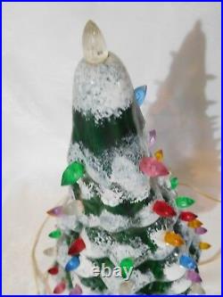 Vintage 97 Lights Up Ceramic mold Christmas Tree -RARE leviton switch over 17