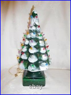 Vintage 97 Lights Up Ceramic mold Christmas Tree -RARE leviton switch over 17