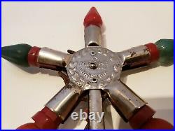 Vintage A Merry Christmas C6 Lights Metal 5 Point Star Tree Topper