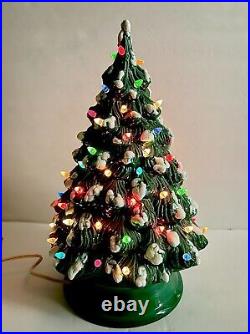 Vintage ARNELS Ceramic Mold Christmas Tree with Base Over Glazed 15 Complete