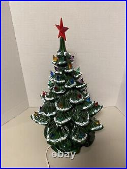 Vintage ATLANTIC MOLD Ceramic CHRISTMAS TREE Light Up 18 Holiday