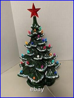 Vintage ATLANTIC MOLD Ceramic CHRISTMAS TREE Light Up 18 Holiday