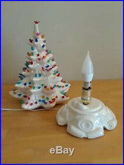 Vintage ATLANTIC MOLD Pearl Ceramic Christmas Tree Over 150 Lights 16 inches