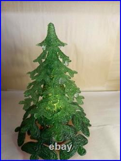 Vintage Acrylic Christmas Tree Green 13 inch Tall