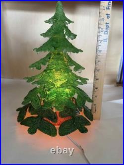 Vintage Acrylic Christmas Tree Green 13 inch Tall