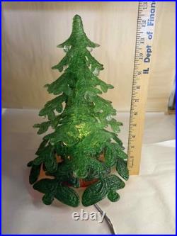 Vintage Acrylic Christmas Tree Green 13 inch Tall