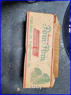 Vintage Aluminum 4 Ft Christmas POM POM Tree. Original box missing parts