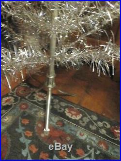 Vintage Aluminum Christmas Taper Tree 45 Branches 6 ft Free Skirt
