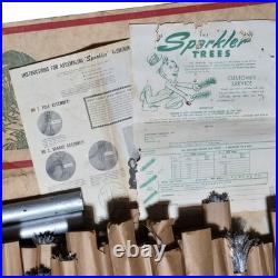 Vintage Aluminum Christmas Tree Sparkler Pom Pom 69 Branches Box Instructions