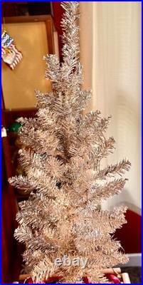 Vintage Aluminum Christmas Tree, Tabletop Size, Mcm, Has Nice Heavy Stand, Euc