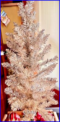Vintage Aluminum Christmas Tree, Tabletop Size, Mcm, Has Nice Heavy Stand, Euc