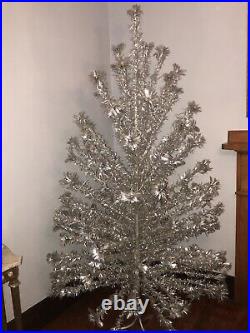 Vintage Aluminum Christmas Tree The Sparkler Pom Pom Silver Blue Balls Rare 7