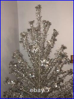Vintage Aluminum Christmas Tree The Sparkler Pom Pom Silver Blue Balls Rare 7