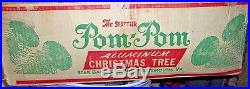 Vintage Aluminum Christmas Tree Tinsel Sparkler Pom Pom 70 Branches 6' Star Band
