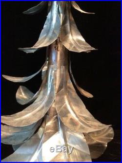 Vintage Aluminum Christmas Tree Topper Candle Holder Silver Antique Mid Century