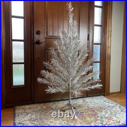 Vintage Aluminum Sparkler Christmas Tree 4.5 Ft 46 Aluminum Branches with Stand
