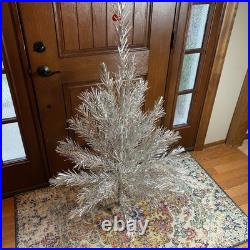 Vintage Aluminum Sparkler Christmas Tree 4.5 Ft 46 Aluminum Branches with Stand