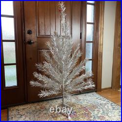 Vintage Aluminum Sparkler Christmas Tree 4.5 Ft 46 Aluminum Branches with Stand