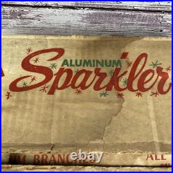 Vintage Aluminum Sparkler Christmas Tree 4.5 Ft 46 Aluminum Branches with Stand