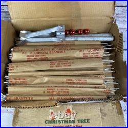 Vintage Aluminum Sparkler Christmas Tree 4.5 Ft 46 Aluminum Branches with Stand