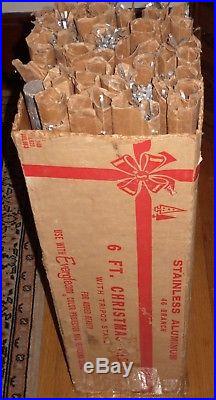 Vintage Aluminum Specialty 6 ft. Evergleam Christmas Tree Stainless 46 Branch