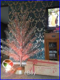 Vintage Aluminum Specialty Evergleam Christmas Silver Tree 6 FT 55 Branch 1960s