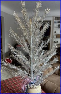 Vintage Aluminum Taper Christmas Tree 5 Feet With Box, No Stand, 45 branches