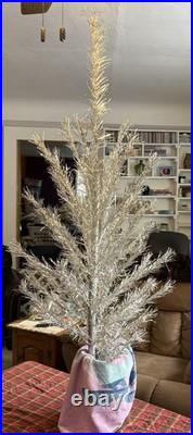 Vintage Aluminum Taper Christmas Tree 5 Feet With Box, No Stand, 45 branches