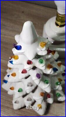 Vintage American Mold 17 Ceramic Christmas Tree Snow Gloss White & Base