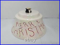 Vintage American Mold Ceramic White Iridescent Merry Christmas Tree 15 Music Box