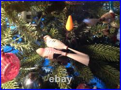Vintage Antique German unsilvered blown Glass Love Birds Christmas Tree Ornament