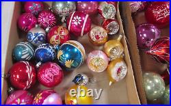 Vintage Antique Glass Christmas Ornaments LOT Shiny Brite Over 100 W Tree Topper