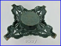 Vintage Antique Heavy Cast Iron Christmas Tree Stand Holder Green 14 Square
