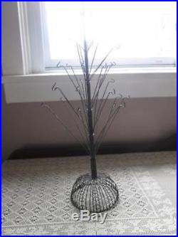 Vintage Antique Metal Wire Christmas Tree Display for Old Ornaments Rare