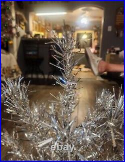 Vintage Arandell Silver Forest 2.5 Foot Tall Aluminum PomPom Christmas Tree