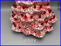 Vintage Arnel's Ceramic Christmas Tree Candy Cane Red 14 No Base