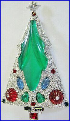 Vintage Art Deco Tutti Frutti Jeweled Christmas Tree Pin, Book Cover! Inc Book