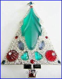 Vintage Art Deco Tutti Frutti Jeweled Christmas Tree Pin, Book Cover! Inc Book
