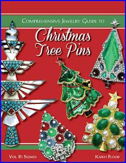 Vintage Art Deco Tutti Frutti Jeweled Christmas Tree Pin, Book Cover! Inc Book